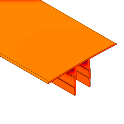 61-090-3 MODULAR SOLUTIONS PVC COVER PROFILE ORANGE 40MM, 8 FOOT LENGTH